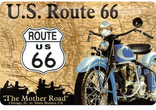 Blechschild Route 66 the Mother Road USA Nostalgieschild Schild