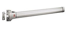 JPM - Barre Anti-Panique Pushbar 90+ - Porte Sortie de Secours Bois, Métal, PVC, Aluminium - 836mm Recoupable - 1 Point de Verrouillage - Résistance Vandalisme et Corrosion - Garantie 10 Ans - Argent