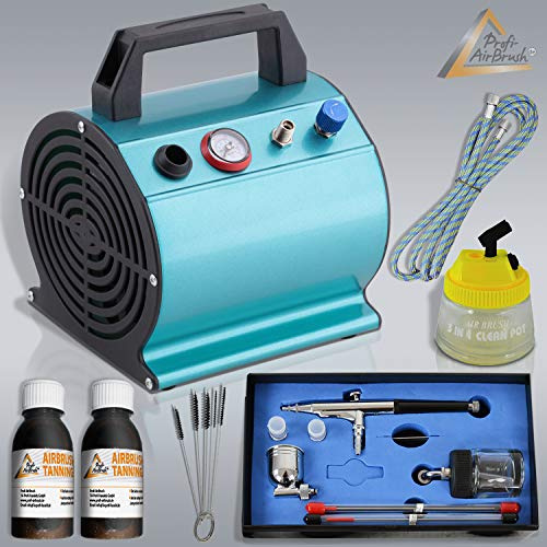 AirBrush SELBSTBRÄUNER Set inkl. AIRBRUSH Kompressor BEAUTY TAN inkl. Tanning-Lotion für SPRAY-TANNING SUNLESS TAN FÜR NAHTLOSE GESUNDE BRÄUNE ohne UV