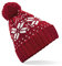 Beechfield B456 Fair Isle Snowstar Baby mütze, rot/weiß, Einheitsgröße