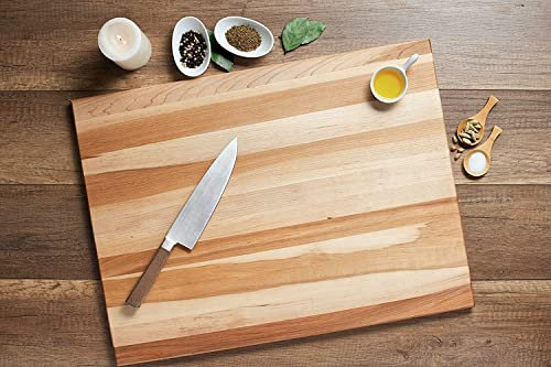 Labell Wooden Chopping Boards - Canadian Maple Hardwood Cutting Board - Edge Grain Butchers Block for Chopping Meat, Cheese, Fruits & Vegetables - Durable & Easy to Clean - 45.7cmx60.9cmx1.9cm