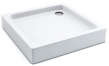AQUABAD Duschwanne/Duschtasse | Forta Plus mit LeakProtect Technologie Smooth White 80x80cm Quadrat
