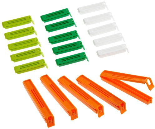 KitchenCraft Food Bag Clips for Food Storage, Plastic, Assorted Sizes, 14 cm (5.5) and 24 cm (9.5), Set of 2