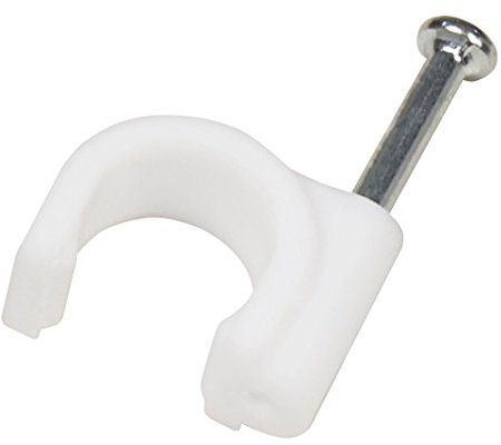 McPower - Kabelschellen | 100er-Pack, weiß, 8 mm, mit Nagel zur Kabelbefestigung für Stromkabel Lautsprecherkabel Koaxialleitungen Leitungsschellen Set