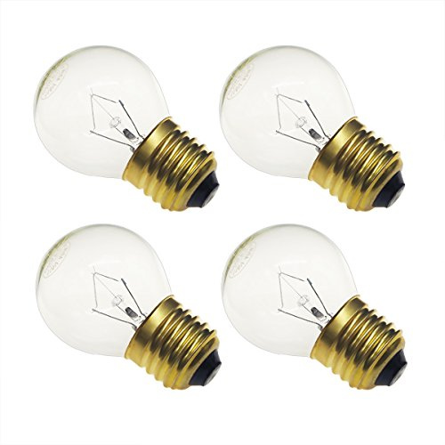 Jslinter - Bombilla de 40 W para horno, alta temperatura, 120 V, transparente, 415 lúmenes, base de latón mediano, G45, 4 unidades