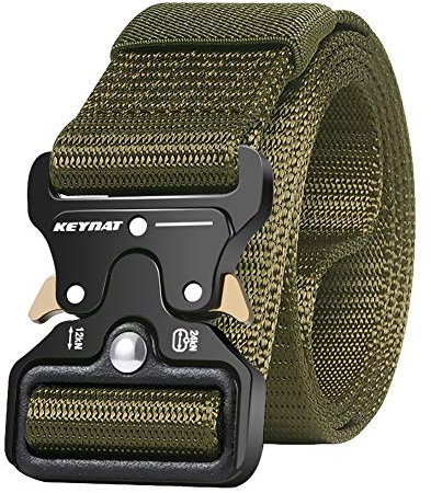 KEYNAT Taktischer Gürtel Nylon mit Schnellverschluss Metallschnalle 125 * 3.8cm Militär Gürtel Herren Heavy Duty für Outdoor, Arbeit, Sportarten
