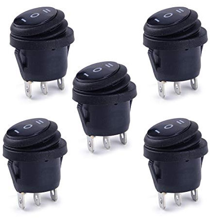 beler 5PCS Étanche 3 Position 3 Broches On-Off-On Interrupteur À Bascule Rond À ​​Béquille SPDT