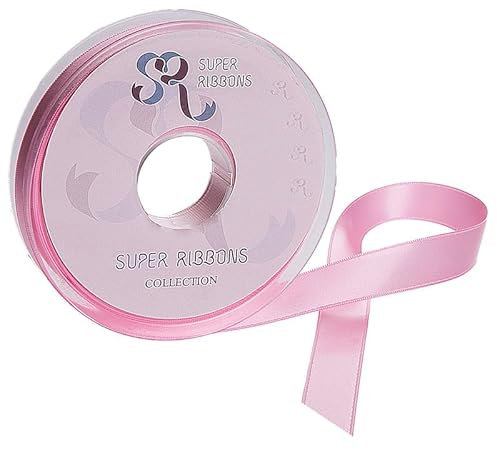 SR Super Ribbons®™- Full Reel 3mm Double Faced Satin Ribbon, 50 Metres on Reel - Pink
