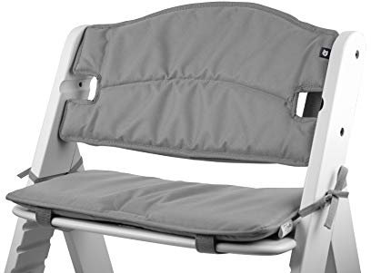 Tinydo® Hochstuhl-Sitzkissen optimal für Hauck Alpha und ähnliche Treppenhochstühle 2teilg. Set mit Memory-Schaum-Dämpfung Sitzverkleinerer-Auflage für Babystühle rutschfest, pflegeleicht (Hellgrau)