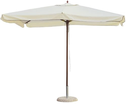 morel Ombrellone da Giardino 2x3 m Palo Ø48 mm in Legno Ecrù