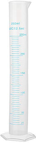 ChaRLes 250Ml Plastic Graduated Measuring Cylinder Beaker Tube Flask Cups Laboratory Scale