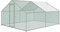 UISEBRT Hühnerstall Käfige Kleintierstall 3 x 4 x2 m - Freilaufgehege mit PE Dach für Geflügel, Kaninchen, Kleine Haustiere, Hunde (3 x 4 x 2 m)