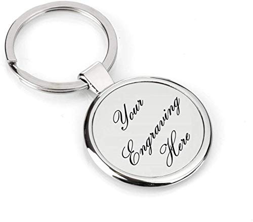 Paul Clover Personalised Engraved Round Chrome Keyring/Keychain in Gift Box - Enter Your Custom Text