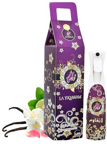 Khadlaj Perfumes Water Spray Air Freshener Spray- Deodoriser Natural Odour Eliminator & Air Freshener for Home, Fabric, Car & Bathroom Fragrant Sprays - Oud Floral Fresh Blossom (La Yuqawam)