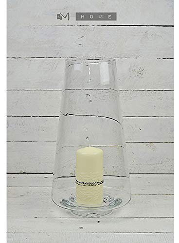 EMH Grand Vase en Verre Soufflé à la Bouche pour Fleurs Transparent 26 cm