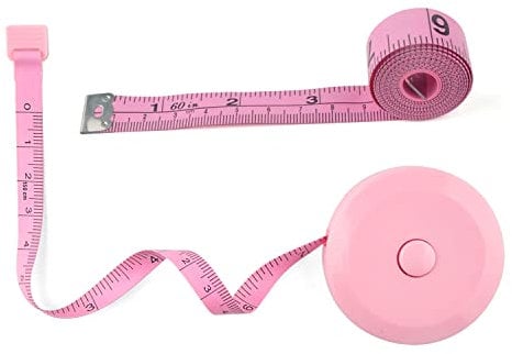 WINTAPE Maßband Körper, weiches Körpermaßband, Maßband nähen Stoff Tailor Cloth Craft Messung Tape,150cm Rosa einziehbares doppelseitiges Maßband (2 PCS)