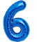 Luftballon 6. Geburtstag Zahl 6 Blau XXL Riesen Folienballon 100cm Geburtstagsdeko Jungen Ballon Zahl Deko zum Geburtstag. Fliegt mit Helium.