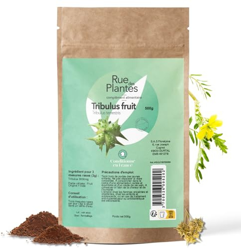 Rue Des Plantes - Tribulus Terrestris Poudre 500g | Complément Alimentaire pour Booster Énergie, Performance et Tonus Musculaire | Made in France