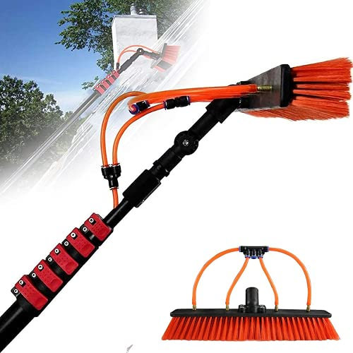 Teleskopstange Wasserführend,Teleskop Waschbürste 3.6M-11M Teleskop Fensterputzer Profi Set,Verlängerungsstange,für solaranlagen und Fenster,teleskopstiel wassergefüllte,Telescopic Pole (20FT/6M)