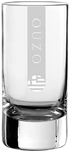 Ouzo Gläser klein (5cl 12x | 5 Größen verfügbar) 12er Set | 5cl Schnapsgläser Glas | Spülmaschinenfest | Ouzoglas mit Gravur 12 Stück