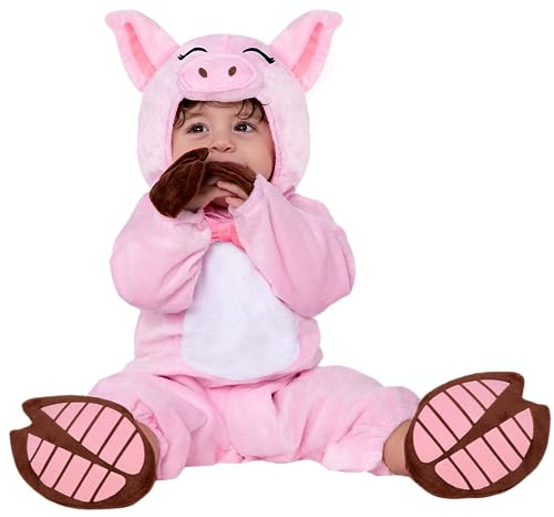 Spooktacular Creations Unisex Baby Pinky Pig Costume, Pig Animal Costume for Halloween Infant Trick or Treat Party Costume Dress Up Party (3T (3-4 yr))