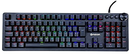 Nacon mechanische Gaming Tastatur CL-520DE (Schwarz, deutsches Layout, kabelgebunden, RGB-Beleuchtung)