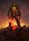 Displate Offiziell DOOM MetallPoster Magnetische Befestigung Inklusive Lizenziert Bilder Hochwertiges Poster The DOOM Slayer 45 cm x 32 cm