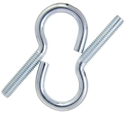 DIOS24 5 Stück Schraubhaken mit metrischem Gewinde M8 x 80 mm gebogen verzinkt - Haken halbrund gebogen Wandhaken Hakenschraube metrisch Wäscheleinenhaken Deckenhaken I