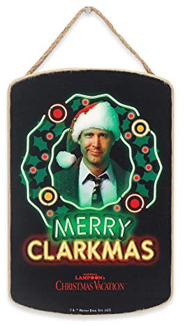 Open Road Brands Merry Clarkmas Wanddekoration – lustiges Weihnachtsschild für Wohnzimmer, Diele oder Flur