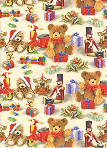 ARKRAFT carta da regalo 3 fogli 90 x 65 cm per regalo di natale schiaccianoci (18-8786)