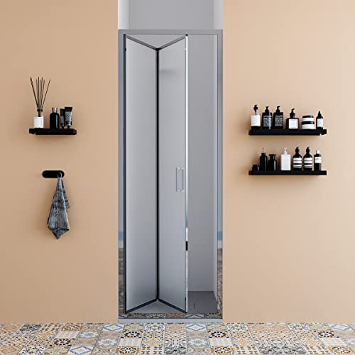 Porta doccia per nicchia 100 cm apertura a libro pieghevole vetro OPACO anticalcare 5mm Sequoia