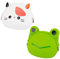 AUEAR, Confezione da 2 sacchetti in silicone a forma di animale carino, portamonete con rana e gatto, idea regalo