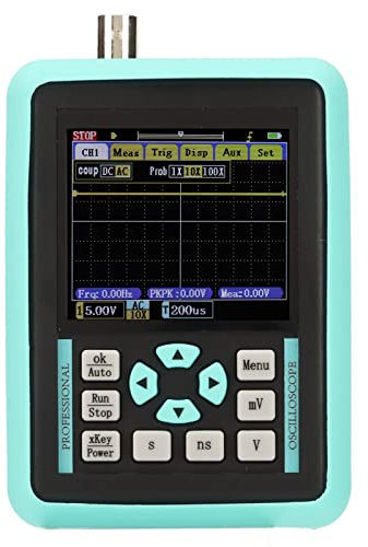 Asixxsix Oscilloscope Numérique, Bande Passante de 120 M, Taux D'échantillonnage de 500 M, Spectre FFT, Stockage des Formes d'onde, Mini Oscilloscope Portable Monocanal