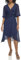 DKNY Damen Chiffon 3/4 Ärmel Faux Wrap Kleid, Midnight NVY, 42