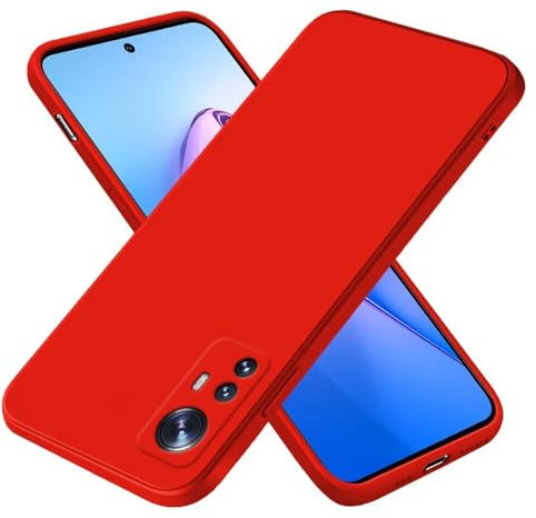 EASSGU Custodia per Xiaomi MI 12 / Xiaomi MI 12X (6.28 Inches), Cover Morbida in Silicone TPU - Rosso Cina