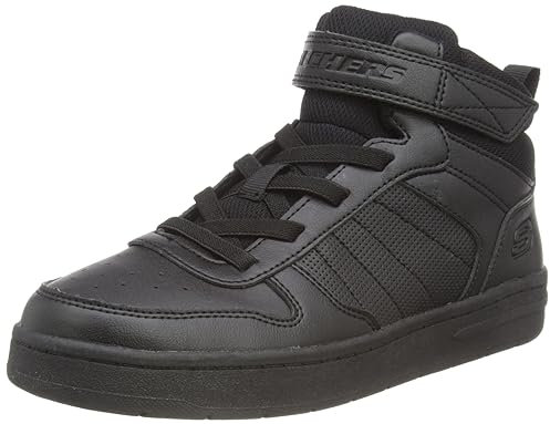 Skechers Boy's Smooth Street-vorrez Sneaker, Schwarz/Weiß, 13 Little Kid