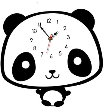 Garneck Panda-wanduhr Geräuschlos Dekorativ Jungen- Und Mädchenzimmer Schlafzimmer Wohnzimmer