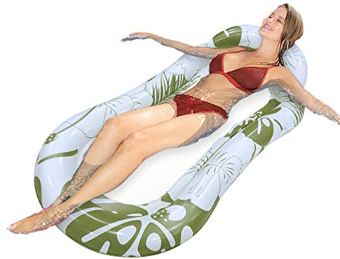 Tioheam Schwimmender Poolsessel - Schwimmbecken Wasser schwimmender Stuhl - Schwimmfloß und Liege, lustiger Pool-Liegestuhl für Erwachsene, Kinder, Sommerpool, Strandparty im Freien