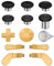 TNP Thumbsticks for Xbox Elite 2 Controller - Accessori di ricambio in metallo Mod Parts, palette, D-pad, strumento compatibile con controller Xbox One Elite Series 2 Core, oro