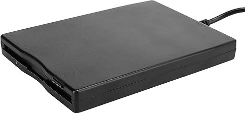 ASHATA 3,5Zoll USB Externes Diskettenlaufwerk Tragbar, Slimline Floppy Disk Drive Extern, Portable, für 1,44M3,5 Zoll MF2 HD Diskette, Schwarz