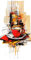 Acryl-Bild 60 x 120 cm: Tee, Kaffeetasse, abstrakte moderne Kunst, Malerei, Collage, Leinwand, Ausdruck, Illustration, Kunst, Poster, Tattoo-Design (212002625)