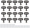 sourcing map 20 Pack Round Cabinet Knob, Single Hole Drawer Knobs Silver Kitchen Cabinet Knobs for Cupboard Drawer Pulls Grey