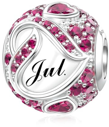 LANBEIDE Juli Geburtsstein Charms für Pandora Charms, 925er Sterlingsilber Beads für Pandora Armband, Geburtstags Geschenke für Frauen