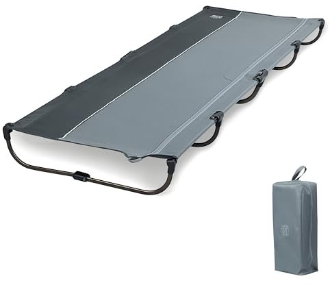 TIMBER RIDGE Feldbett Klappbar leicht 3kg Campingbett Faltbar Einfach zu Bauen Tragbares Campingliege Bequem bis 120kg Reisebett Erwachsene Klappbett Camping für Outdoor Camp Reisen Garten
