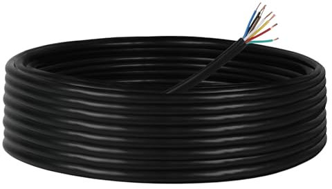 Car Cable, Multi-core Trailer Cable, Round Earth Cable, Black Cable, for Caravans, Trucks, Industry, Ground Cable, 7 Cores 0.5mm² Cables 10 Metres