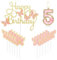 mciskin Gold Pink Happy 5th Birthday Candles,Butterfly Cake Decorations,Gold Pink Number 5 Candle for Cake Toppers Girls,Glitter Butterfly Topper for Girls' 5th Birthday Decorations
