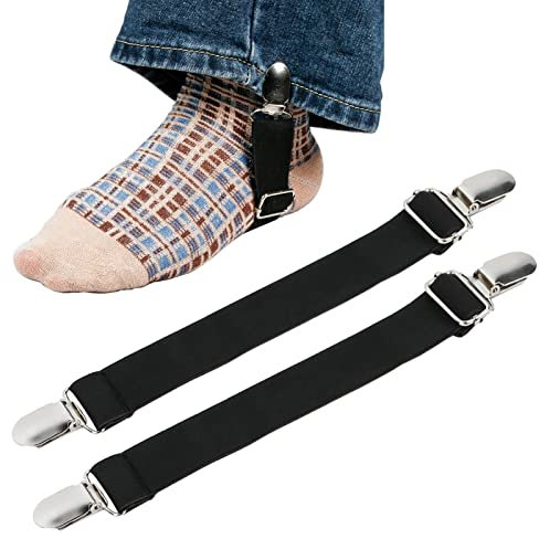 higyee Elastische Fäustlinge für Erwachsene, Elastische Clips für Winterhandschuhe, Hosenclips, Steigbügel, Beingurte, Kleidungsclips, damit Ihre Hose Nicht verstaut ist