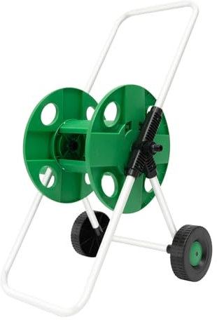Gartenschlauch Schlauchtrommel, Schlauchwagen Fahrbare Schlauchaufroller 50m 1/2 Schlauch 27 * 38.5 * 87cm