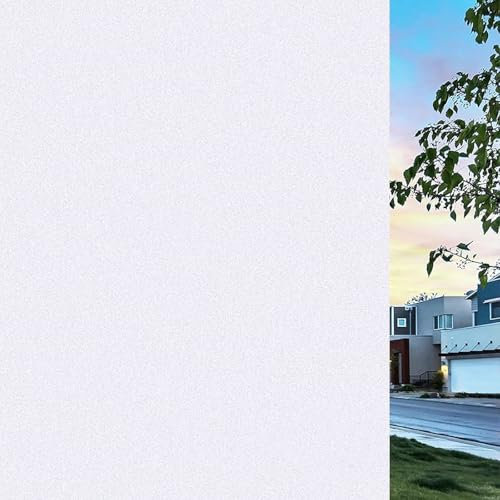 Sichtschutzfolie Fenster Fenster Folie Blickschutz 70 x 200 cm Selbstklebend Suncatcher Sticker Statisch Haftend, Kein Kleber, Blickdicht, Wiederverwendbar, für Zbüro, weiß matt