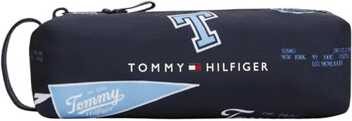 Tommy Hilfiger Kinder Unisex Mäppchen Essential Printed Federmäppchen, Blau (Space Blue All Over Print), Einheitsgröße